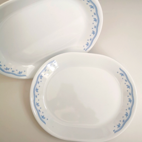 Corelle Set of 2 Morning Blue Serving Platters - Picture 1 of 3